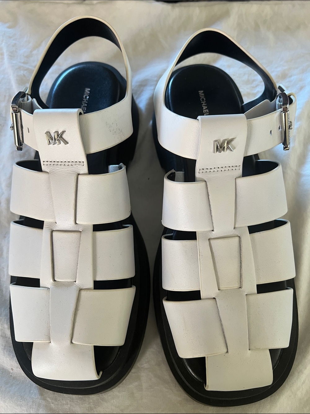 Women’s White Leather Fisherman Sandals